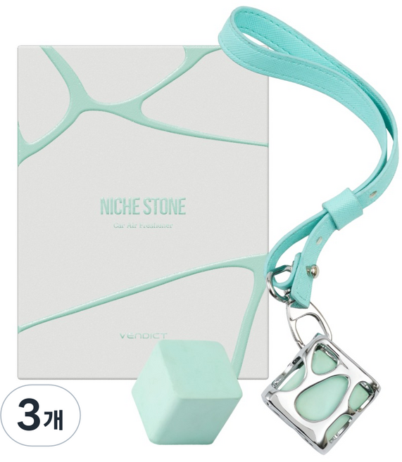 벤딕트 규조토 니치스톤 차량용 방향제 더블패키지 세트, 3개, GLOW