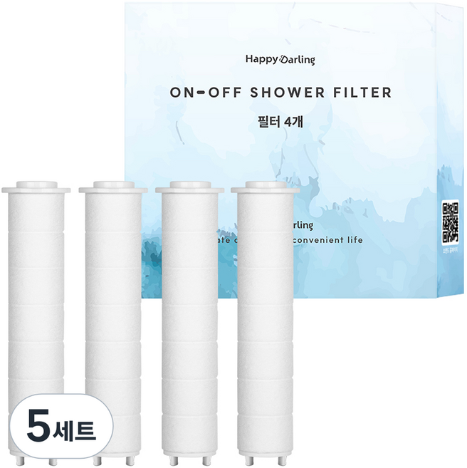해피달링 온오프 샤워기 리필 필터 4p, 5세트, 무향
