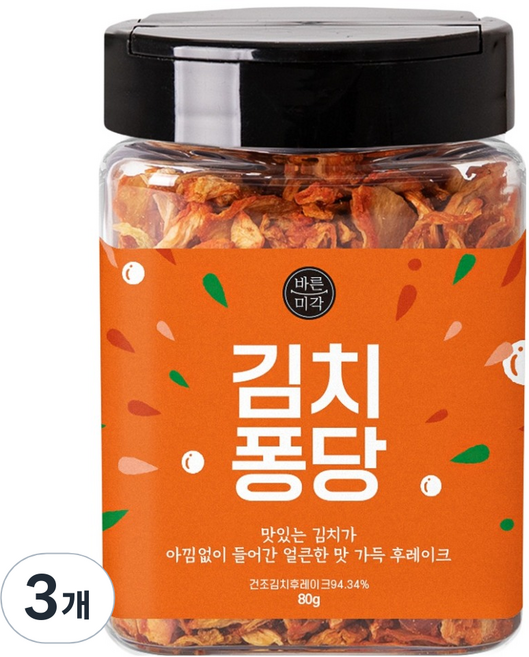 바른미각 김치퐁당 후레이크, 80g, 3개