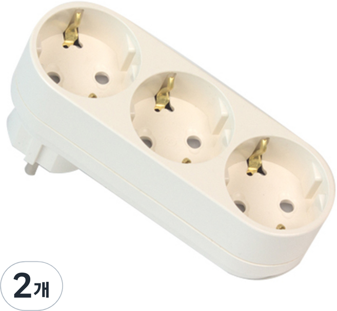 써보니 I자형 멀티탭 3구, 혼합색상, 2개