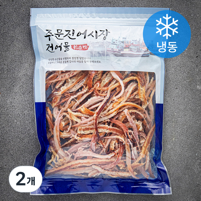 주문진어시장건어물 나들이엔 고메버터 맥반석 오징어 (냉동), 400g, 2개