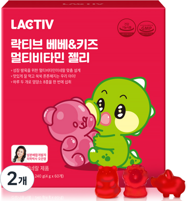 락티브 베베 앤 키즈 멀티비타민 젤리 60p, 240g, 2개