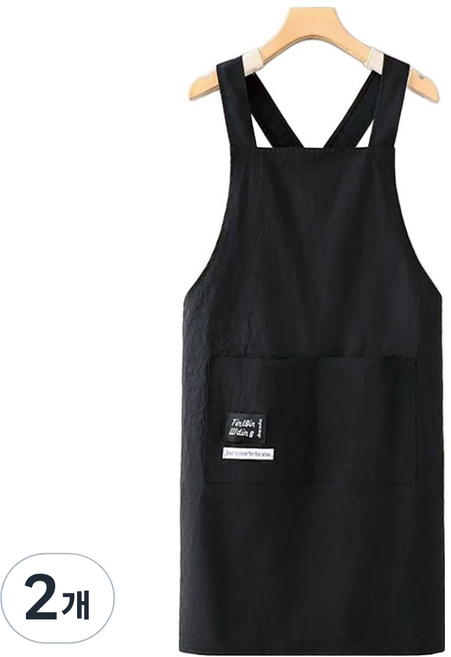 다퍼남 데일리 크로스 앞치마, 블랙, 2개