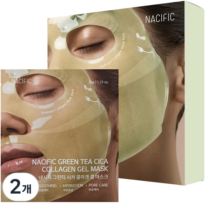 네시픽 그린티 시카 콜라겐 겔 마스크, 2개, 4개입