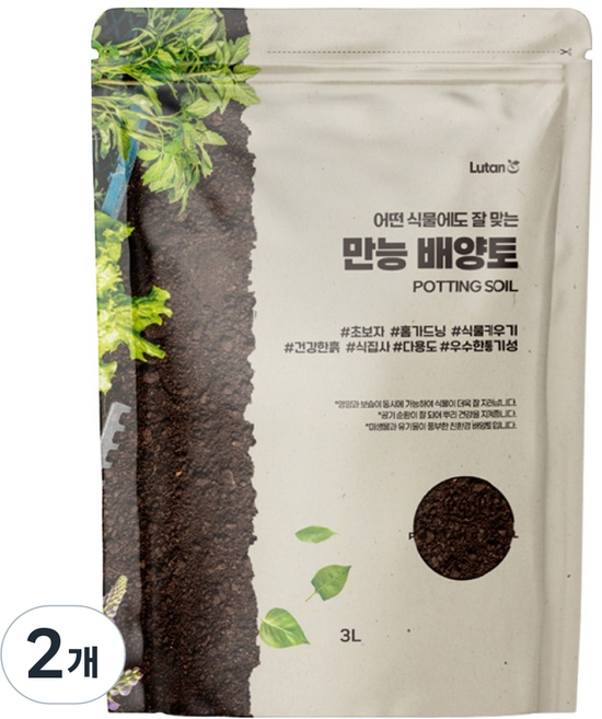 루땅 만능 배양토, 2개, 3L