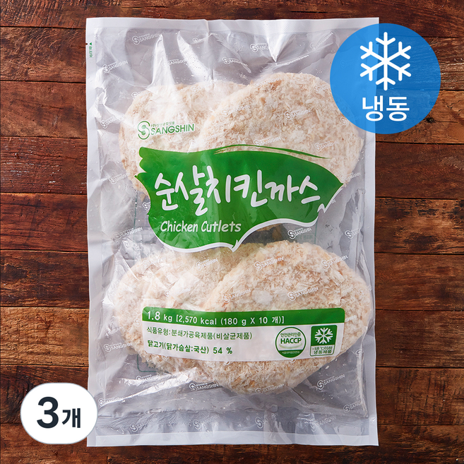 상신 순살 치킨까스 10개입 (냉동), 1.8kg, 3개