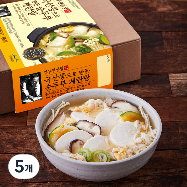 김구원선생 순두부 계란탕, 590g, 5개