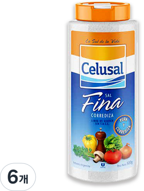 셀루살 안데스 호수 고운소금, 500g, 6개