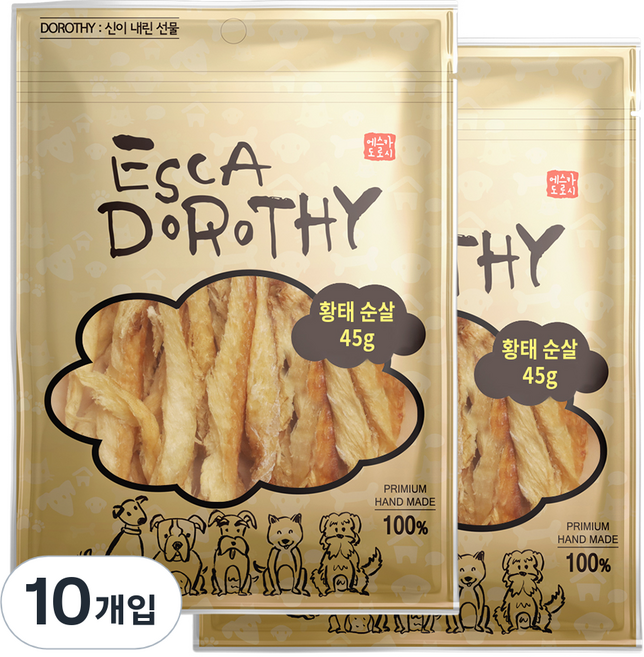 에스카도로시 강아지 수제간식, 황태순살, 45g, 10개