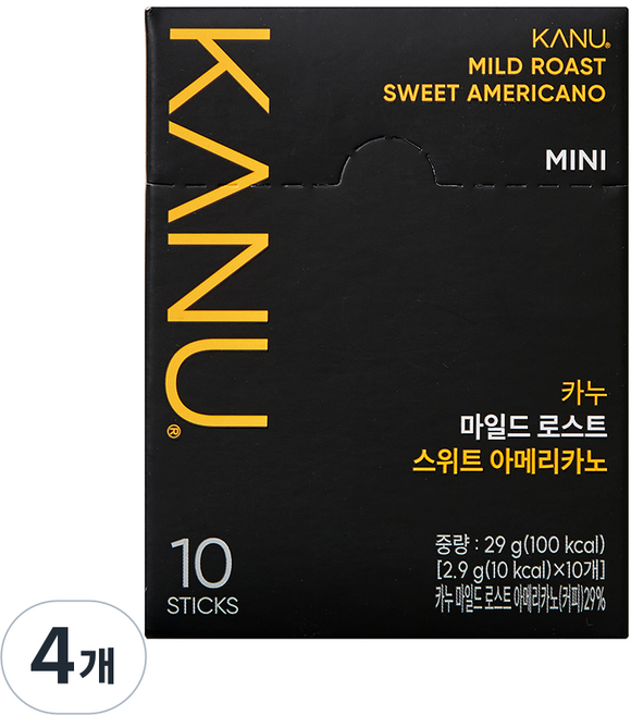 맥심 카누 콜롬비아 블랜드 마일드로스트 스위트 아메리카노 미니, 10개입, 4개, 2.9g
