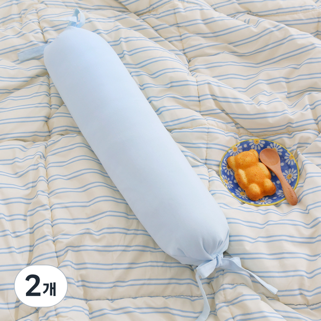포홈 코튼캔디 솜 경추베게, 라이트스카이, 2개