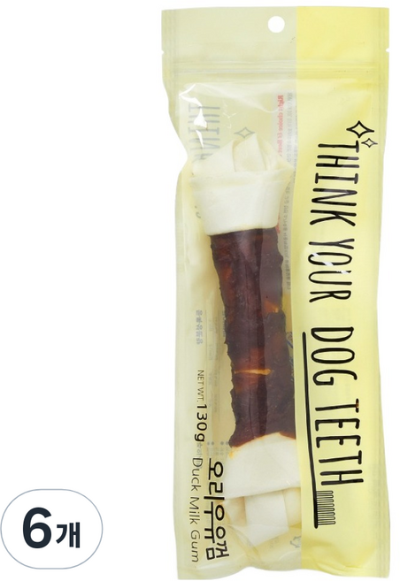 띵크유어도그티 강아지 딩고껌 특대형 1P, 오리, 130g, 6개