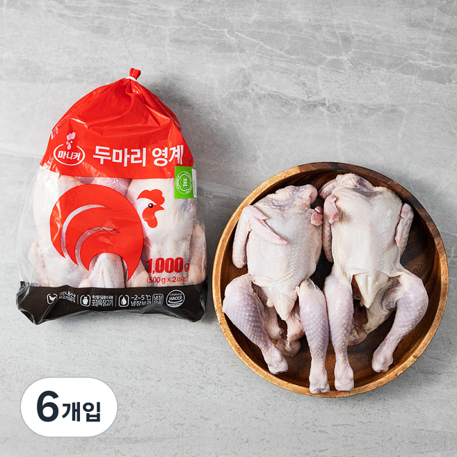 마니커 1등급 두마리 영계 6호 (냉장), 500g, 6개입