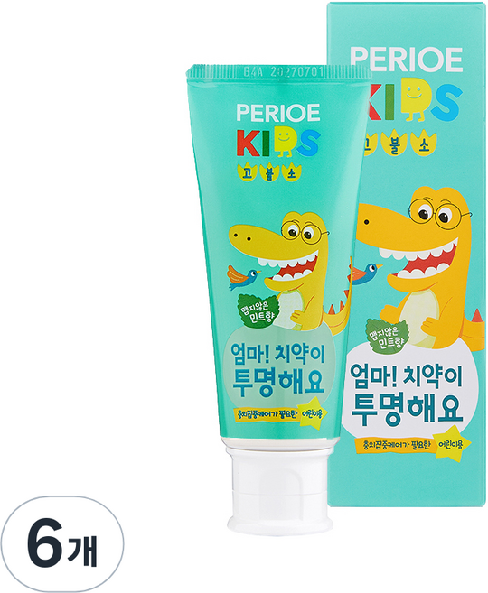 페리오 엄마 치약이 투명해요 1450 치약, 80g, 6개