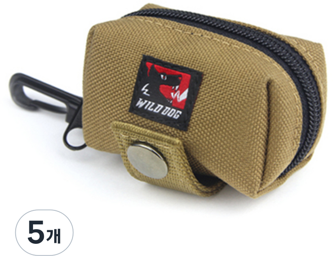 와일드독 반려견 풉 백 배변 봉투 파우치, Tan Brown, 1개입, 5개