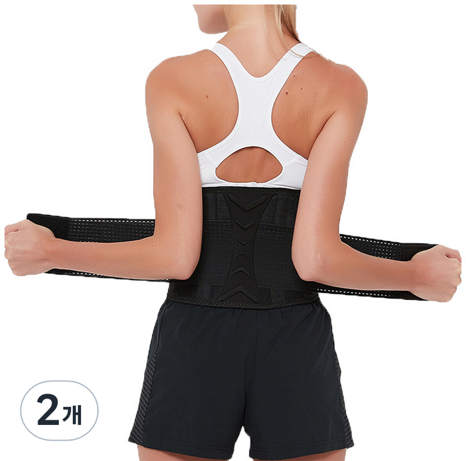 리치덕 이중지지 허리보호대 블랙, 2개