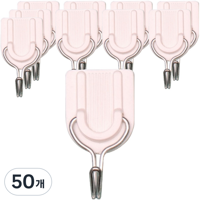 피어니스트 다용도 미니 무타공 접착식 후크, U자형, 50개