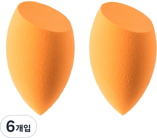 메이크업 리얼 스펀지 퍼프, 오렌지, 6개입