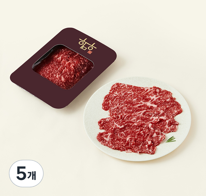 우미우 한우 등심 1++등급 (7) 스키야키용 (냉장), 200g, 5개