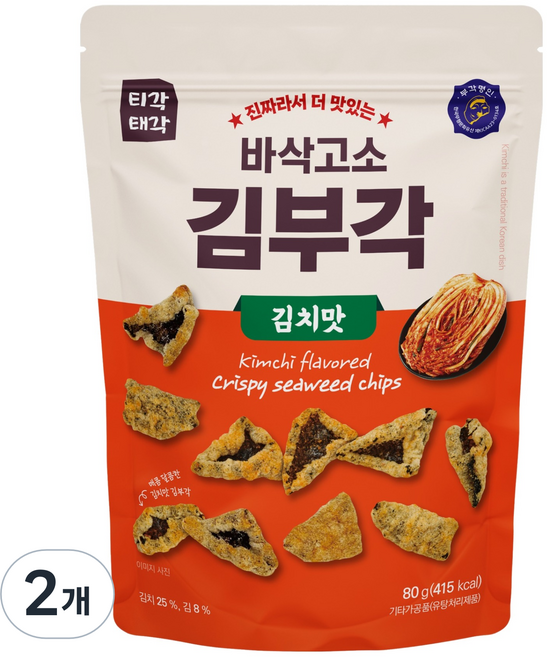 티각태각 바삭고소 김부각 김치맛, 2개, 80g