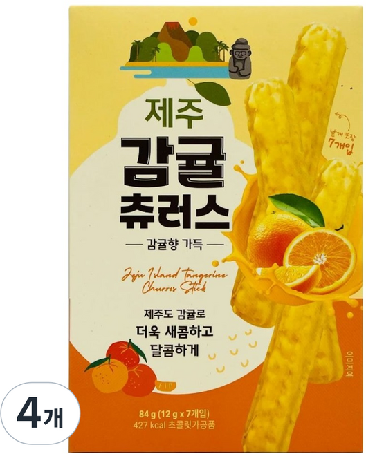 제주 감귤 츄러스, 84g, 4개