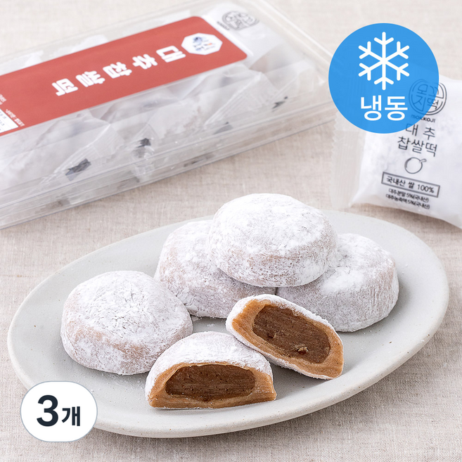 청사초롱 대추 찹쌀떡 (냉동), 60g, 5개입, 3개