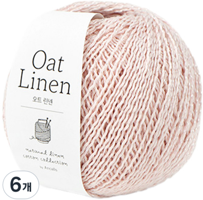 앵콜스 오트 린넨 뜨개실, 310 페일핑크, 6개