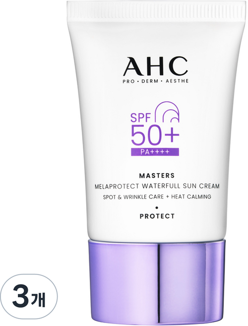 AHC MASTERS 煥亮水感防曬霜 SPF50+ PA++++, 3個, 40ml