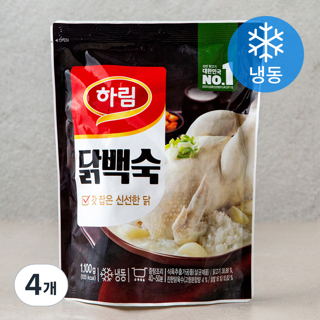 하림 닭백숙 (냉동), 1.1kg, 4개