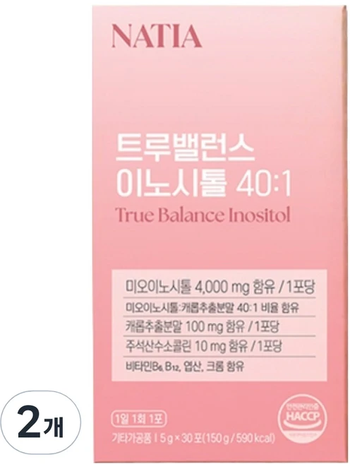 에이치엘비 나티아 트루밸런스 이노시톨 40 : 1 30p, 150g, 2개 - 쿠팡