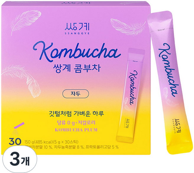 쌍계명차 콤부차 자두, 3개, 30개입, 5g