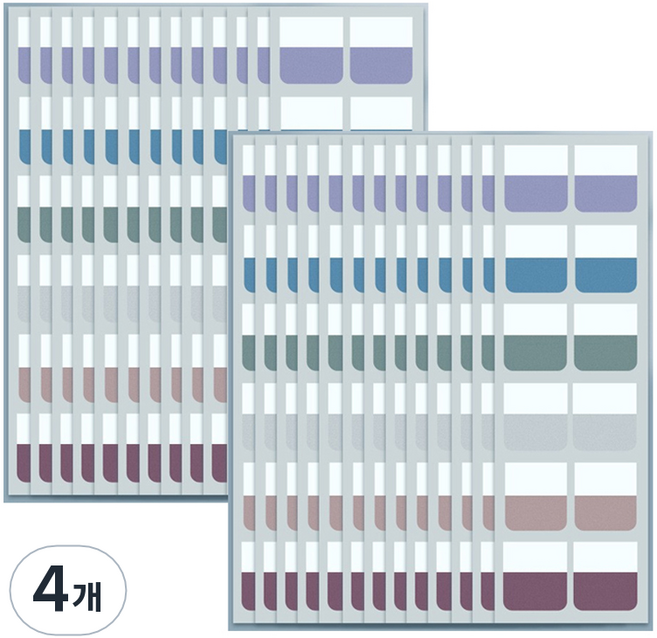 만들하비 인덱스 접착 메모지 대용량 04 빈티지컬러, 4개, 120개입