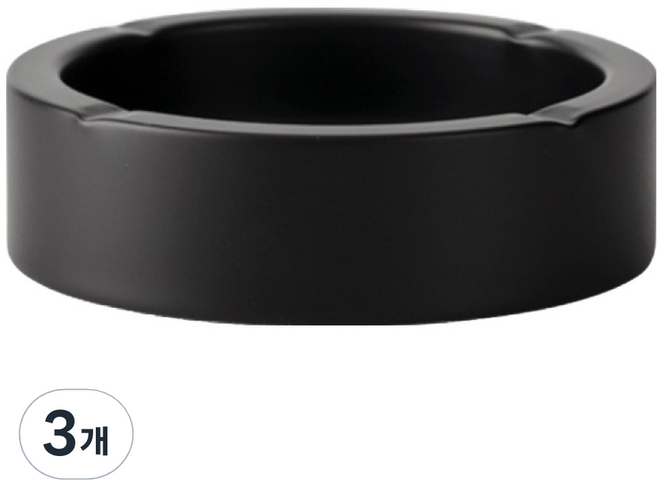 로프트마켓 스텐 깔끔 심플 재떨이 12cm, 블랙, 3개