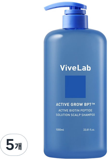 바이브랩 액티브 비오틴펩타이드 솔루션 스칼프 샴푸, 1L, 5개