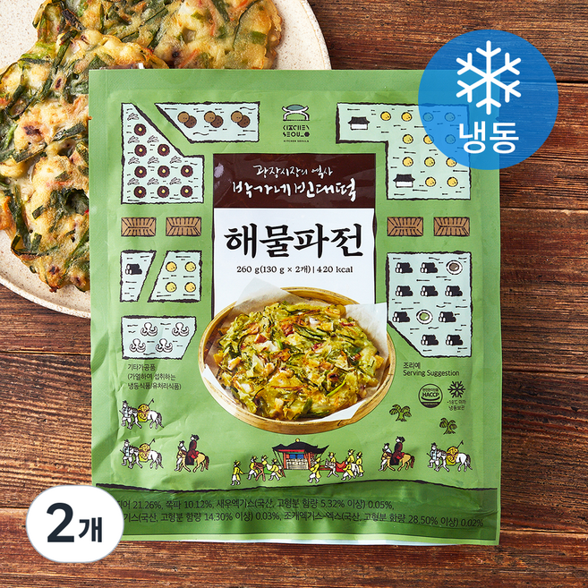 박가네빈대떡 해물파전 2개입 (냉동), 260g, 2개