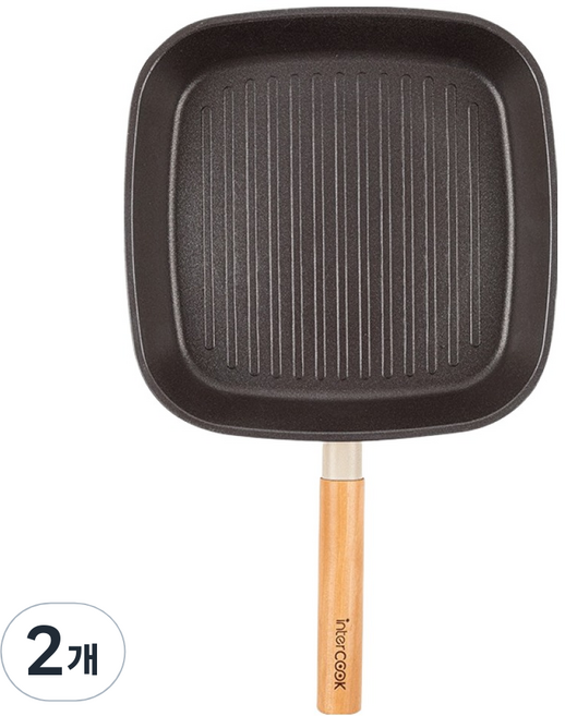인터쿡 인덕션 포레스트 사각 후라이팬, 2개, 27cm