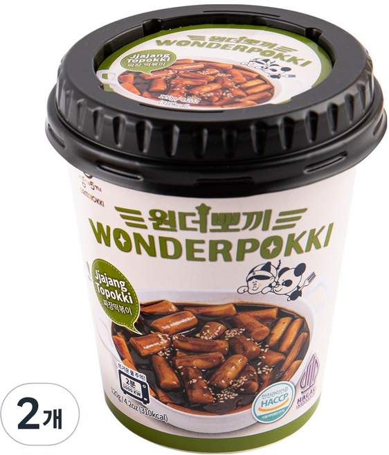 원더뽀끼 짜장 컵떡볶이, 120g, 2개