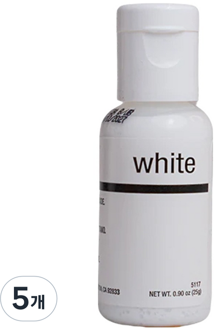 셰프마스터 리쿠아젤 식용색소 화이트, 25g, 5개