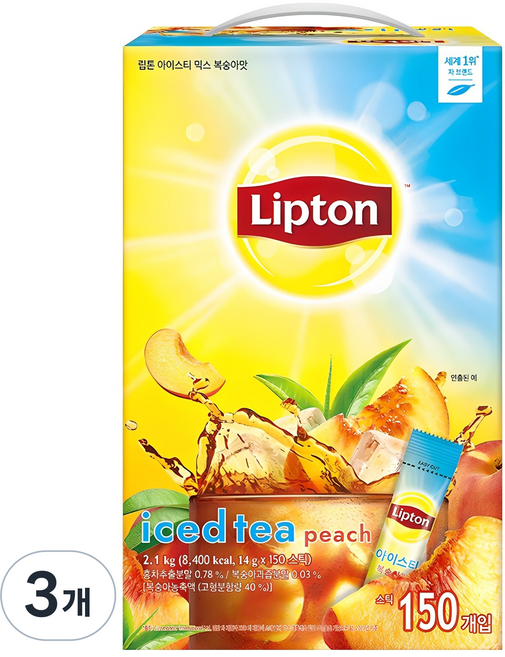립톤 아이스티 믹스 복숭아맛, 14g, 150개입, 3개