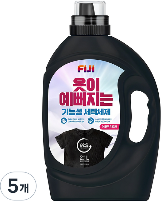 피지 옷이 예뻐지는 기능성 세탁세제 어두운 의류용 본품, 2.1L, 5개