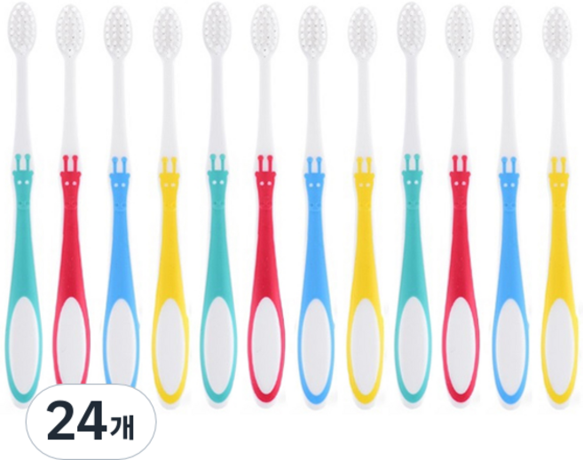 미소덴탈 기린 이중슬림모 유아 칫솔 7세부터 11세까지, 랜덤발송, 24개, 1개입