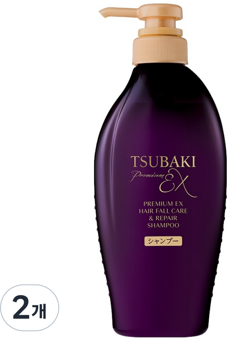 츠바키 프리미엄 EX 헤어폴케어 리페어 샴푸 까멜리아향, 450ml, 2개
