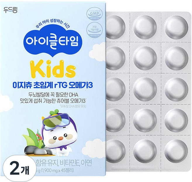 두드림 아이클타임 이지츄 초임계 알티지 오메가3 젤리 45p, 2개, 15회분