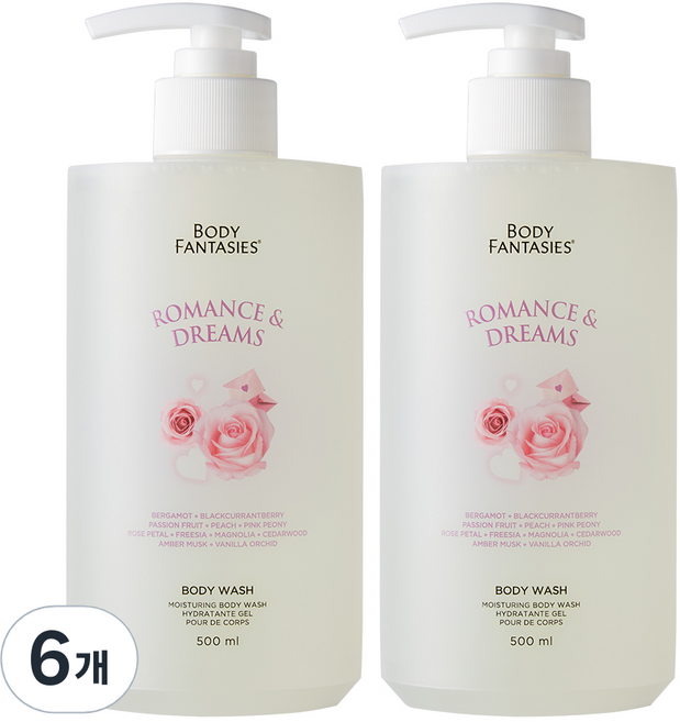 바디판타지 바디워시 로맨스 앤 드림스, 6개, 500ml