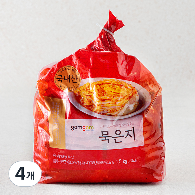 곰곰 묵은지, 1.5kg, 4개