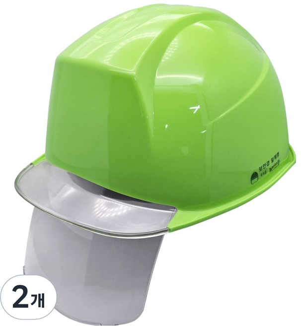 동명 건설현장 공사장 머리보호 안전모 신투구형 투명창 보안경 ABE등급 그린, 2개