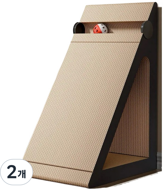 알송이 고양이 긁기 보드 수직 삼중 고양이 긁는 기둥 빅 속이 빈 삼각, 혼합색상, 2개