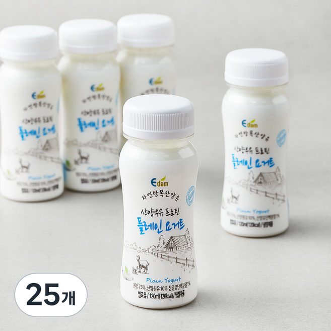 이담 산양우유 프로틴 플레인 요거트, 120ml, 1개입, 25개