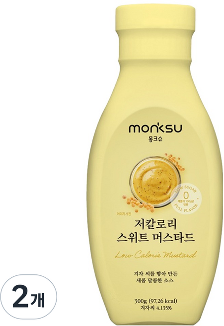 monksu 低卡路里甜味芥末醬, 2個, 300g