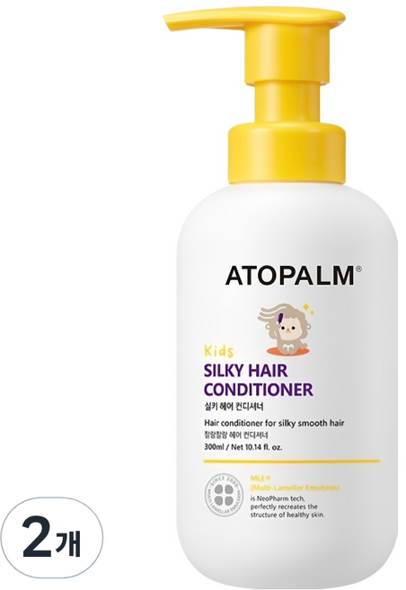 아토팜 아동용 실키 헤어 컨디셔너, 300ml, 2개